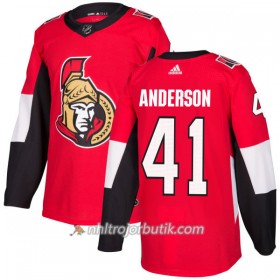 Män Ishockey Ottawa Senators Tröja Craig Anderson 41 Adidas 2017-2018 Röd Authentic